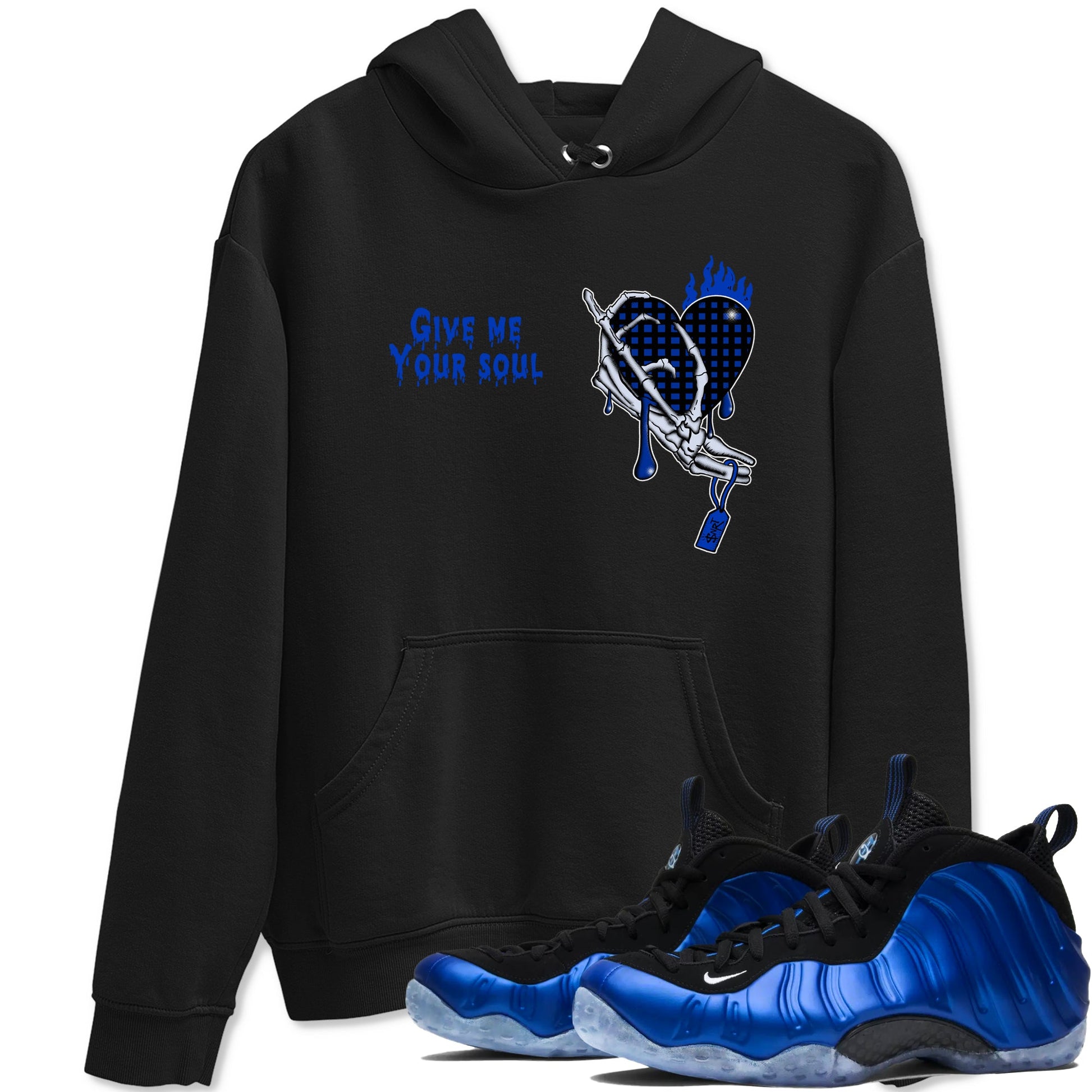 Air Foamposite One Royal shirts to match jordans Give Me Your Soul unique Halloween sneaker tee Air Foamposite One Royal SNRT Sneaker Release Tees unisex cotton Black 1 crew neck shirts