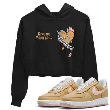AF1 Linen shirts to match jordans Give Me Your Soul sneaker match tees Air Force 1 Linen match shoes to clothes SNRT Sneaker Tees unisex cotton Black 1 crop tee