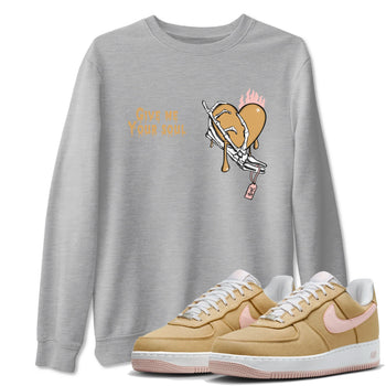 AF1 Linen shirts to match jordans Give Me Your Soul sneaker match tees Air Force 1 Linen match shoes to clothes SNRT Sneaker Tees unisex cotton Heather Grey 1 shirts