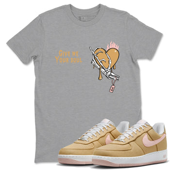 AF1 Linen shirts to match jordans Give Me Your Soul sneaker match tees Air Force 1 Linen match shoes to clothes SNRT Sneaker Tees unisex cotton Heather Grey 1 shirts