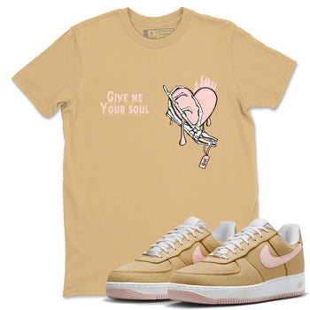 AF1 Linen shirts to match jordans Give Me Your Soul sneaker match tees Air Force 1 Linen match shoes to clothes SNRT Sneaker Tees unisex cotton Old Gold 1 shirts