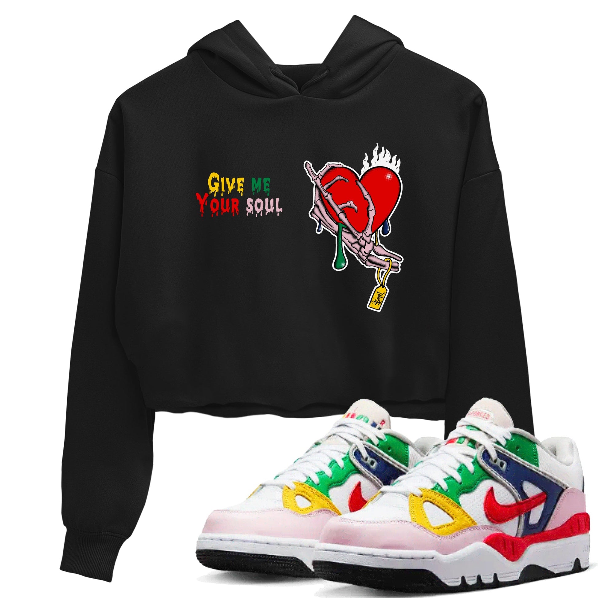 AF 3 Nigo shirtsto match jordans Give Me Your Soul sneaker match tees Air Force 3 Low x Nigo Blue Void and Tour Yellow match shoes to clothes SNRT Sneaker Tees unisex cotton Black 1 crop tee