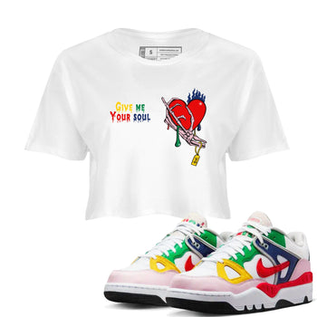 AF 3 Nigo shirtsto match jordans Give Me Your Soul sneaker match tees Air Force 3 Low x Nigo Blue Void and Tour Yellow match shoes to clothes SNRT Sneaker Tees unisex cotton White 1 crop tee