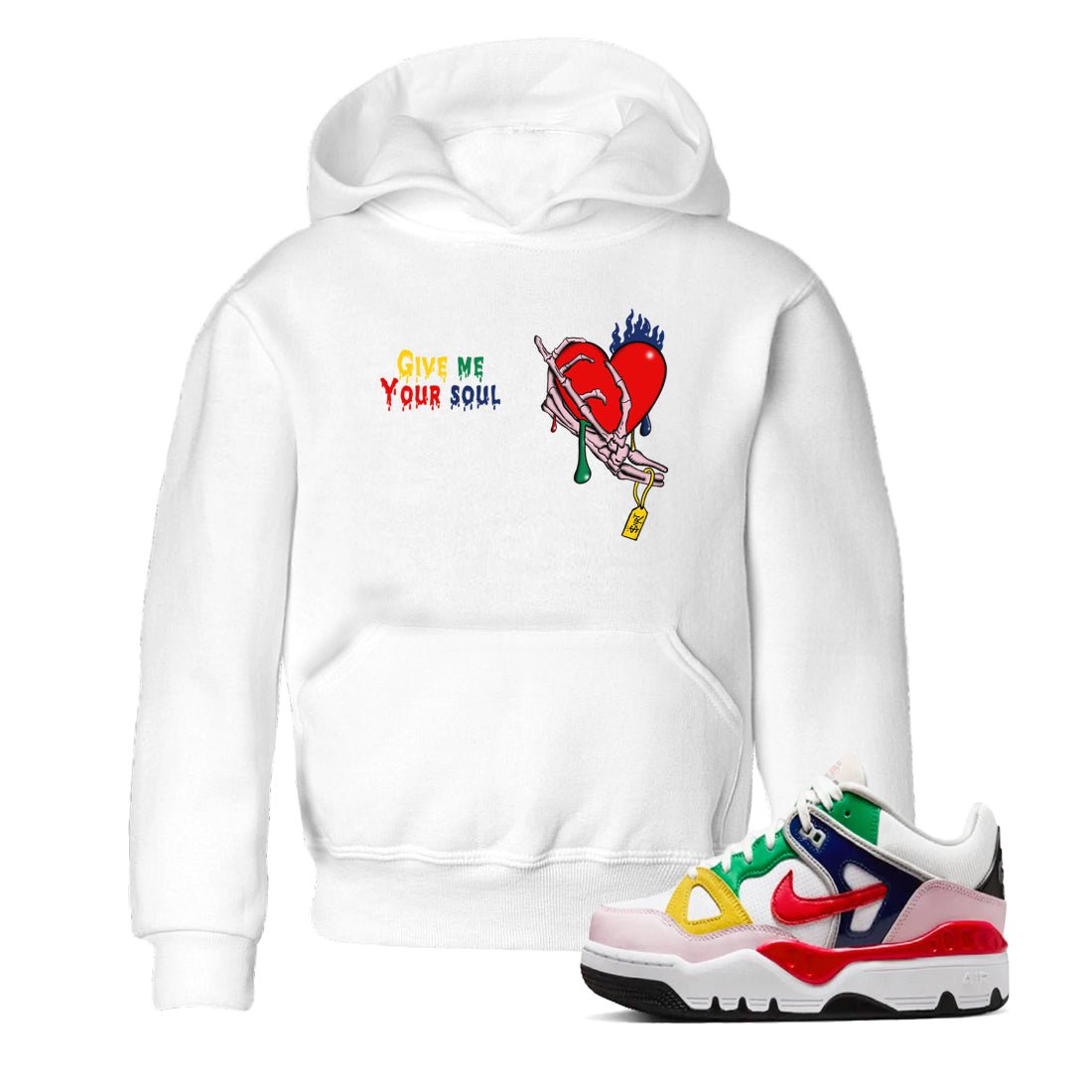 AF 3 Nigo shirtsto match jordans Give Me Your Soul sneaker match tees Air Force 3 Low x Nigo Blue Void and Tour Yellow match shoes to clothes SNRT Sneaker Tees Youth Baby White 1 tee