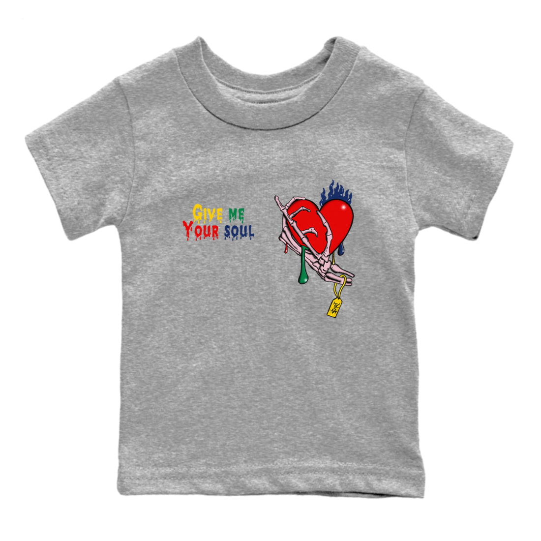 AF 3 Nigo shirtsto match jordans Give Me Your Soul sneaker match tees Air Force 3 Low x Nigo Blue Void and Tour Yellow match shoes to clothes SNRT Sneaker Tees Youth Baby Heather Grey 2 tee