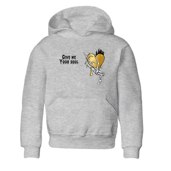 1s Black Metallic Gold shirts to match jordans Give Me Your Soul unique Halloween sneaker tee Jordan 1 High OG Black and Gold SNRT Sneaker Release Tees Youth Baby Heather Grey 2 crew neck shirts