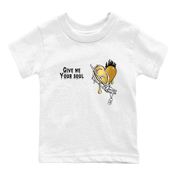 1s Black Metallic Gold shirts to match jordans Give Me Your Soul unique Halloween sneaker tee Jordan 1 High OG Black and Gold SNRT Sneaker Release Tees Youth Baby White 2 crew neck shirts