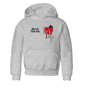 1s Black Toe Reimagined shirts to match jordans Give Me Your Soul unique Halloween sneaker tee Air Jordan 1 Black Toe Reimagined SNRT Sneaker Release Tees Youth Baby Heather Grey 2 crew neck shirts