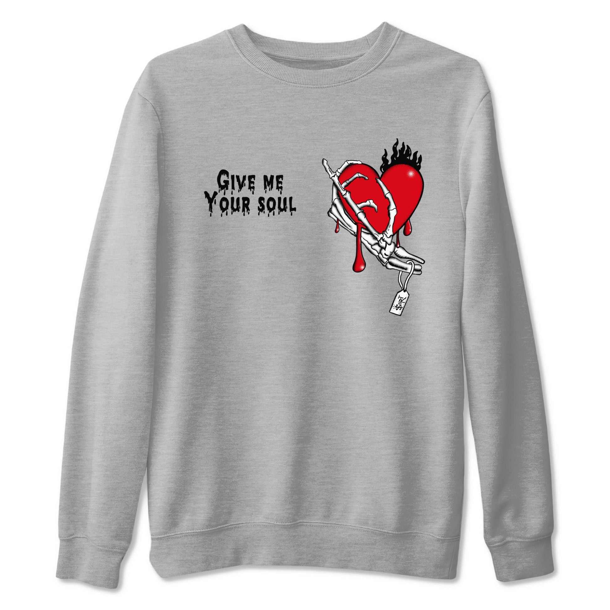 1s Black Toe Reimagined shirts to match jordans Give Me Your Soul unique Halloween sneaker tee Air Jordan 1 Black Toe Reimagined SNRT Sneaker Release Tees unisex cotton Heather Grey 2 crew neck shirts