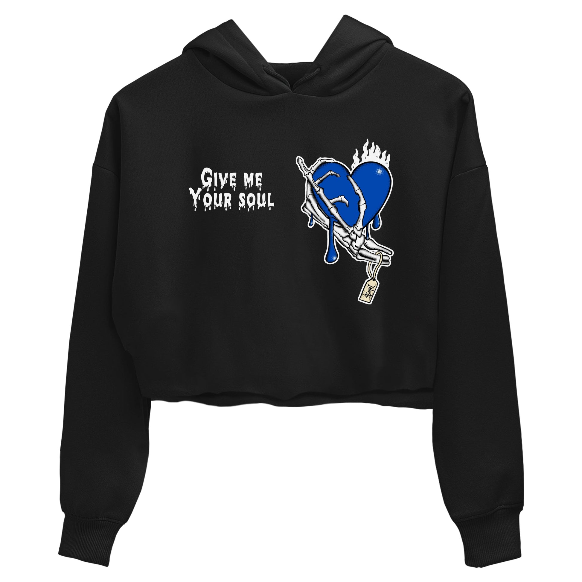 1s Game Royal shirts to match jordans Give Me Your Soul sneaker match tees Air Jordan 1 Retro Low OG Game Royal match shoes to clothes SNRT Sneaker Tees unisex cotton Black 2 crop tee