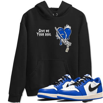 1s Game Royal shirts to match jordans Give Me Your Soul sneaker match tees Air Jordan 1 Retro Low OG Game Royal match shoes to clothes SNRT Sneaker Tees unisex cotton Black 1 shirts