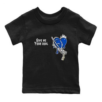 1s Game Royal shirts to match jordans Give Me Your Soul sneaker match tees Air Jordan 1 Retro Low OG Game Royal match shoes to clothes SNRT Sneaker Tees Youth Baby Black 2 tee