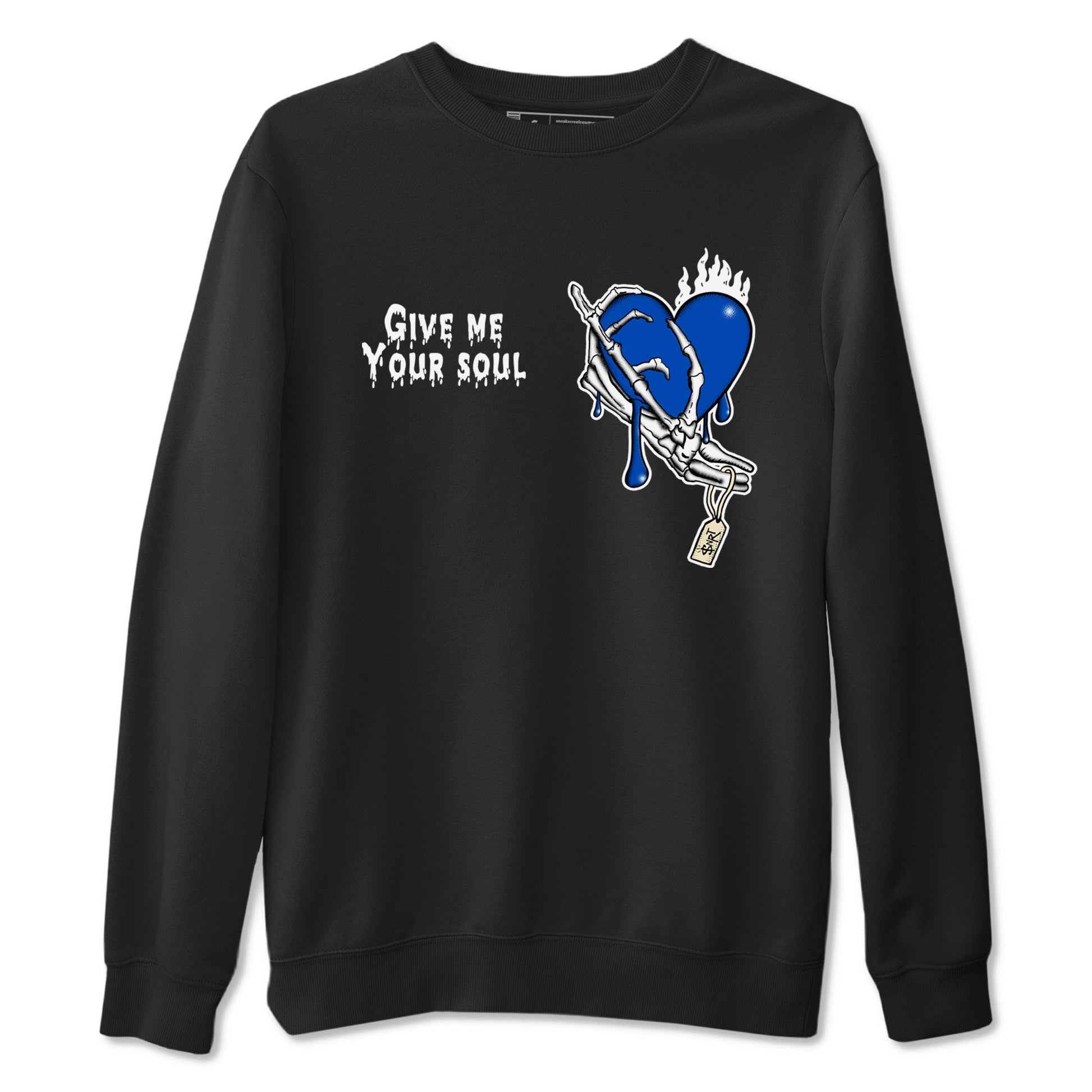 1s Game Royal shirts to match jordans Give Me Your Soul sneaker match tees Air Jordan 1 Retro Low OG Game Royal match shoes to clothes SNRT Sneaker Tees unisex cotton Black 2 shirts