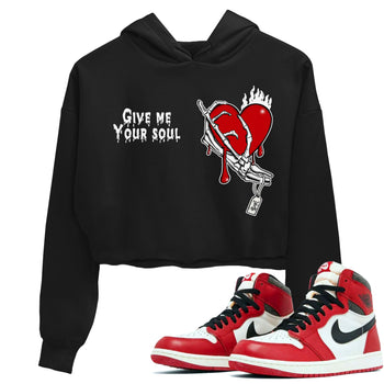 1s Lost & Found shirts to match jordans Give Me Your Soul unique Halloween sneaker tee Air Jordan 1 Lost & Found SNRT Sneaker Release Tees unisex cotton Black 1 Crop Shirts