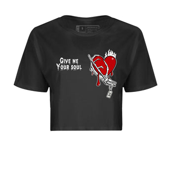 1s Lost & Found shirts to match jordans Give Me Your Soul unique Halloween sneaker tee Air Jordan 1 Lost & Found SNRT Sneaker Release Tees unisex cotton Black 2 Crop Shirts