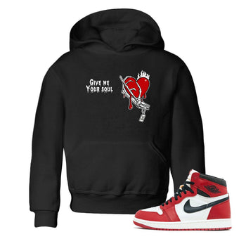 1s Lost & Found shirts to match jordans Give Me Your Soul unique Halloween sneaker tee Air Jordan 1 Lost & Found SNRT Sneaker Release Tees Youth Baby Black 1 crew neck shirts