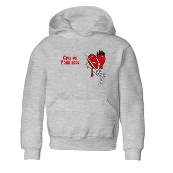 1s Lost & Found shirts to match jordans Give Me Your Soul unique Halloween sneaker tee Air Jordan 1 Lost & Found SNRT Sneaker Release Tees Youth Baby Heather Grey 2 crew neck shirts