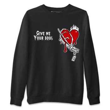 1s Lost & Found shirts to match jordans Give Me Your Soul unique Halloween sneaker tee Air Jordan 1 Lost & Found SNRT Sneaker Release Tees unisex cotton Black 2 crew neck shirts