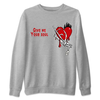 1s Lost & Found shirts to match jordans Give Me Your Soul unique Halloween sneaker tee Air Jordan 1 Lost & Found SNRT Sneaker Release Tees unisex cotton Heather Grey 2 crew neck shirts