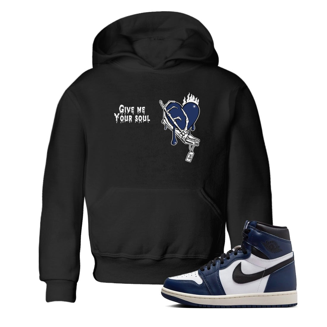 1s Midnight Navy shirts to match jordans Give Me Your Soul unique Halloween sneaker tee Air Jordan 1 Midnight Navy match shoes to clothes SNRT Sneaker Tees Youth Baby Black 1 tee