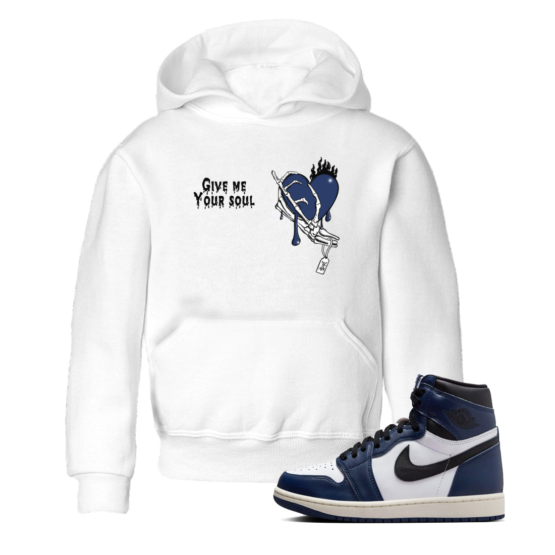 1s Midnight Navy shirts to match jordans Give Me Your Soul unique Halloween sneaker tee Air Jordan 1 Midnight Navy match shoes to clothes SNRT Sneaker Tees Youth Baby White 1 tee