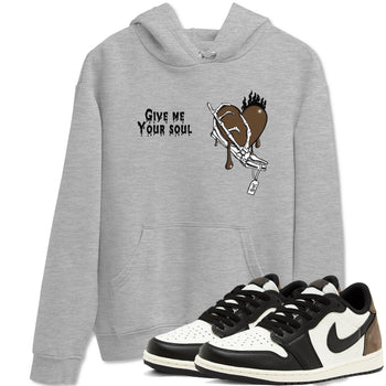 1s Mocha shirts to match jordans Give Me Your Soul unique Halloween sneaker tee Air Jordan 1 Mocha SNRT Sneaker Release Tees unisex cotton Heather Grey 1 crew neck shirts