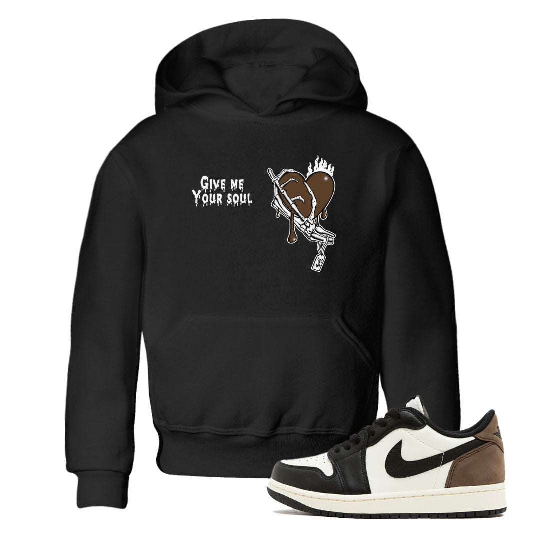 1s Mocha shirts to match jordans Give Me Your Soul unique Halloween sneaker tee Air Jordan 1 Mocha SNRT Sneaker Release Tees Youth Baby Black 1 crew neck shirts