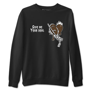 1s Mocha shirts to match jordans Give Me Your Soul unique Halloween sneaker tee Air Jordan 1 Mocha SNRT Sneaker Release Tees unisex cotton Black 2 crew neck shirts