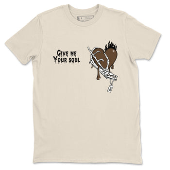 1s Mocha shirts to match jordans Give Me Your Soul unique Halloween sneaker tee Air Jordan 1 Mocha SNRT Sneaker Release Tees unisex cotton Natural 2 crew neck shirts