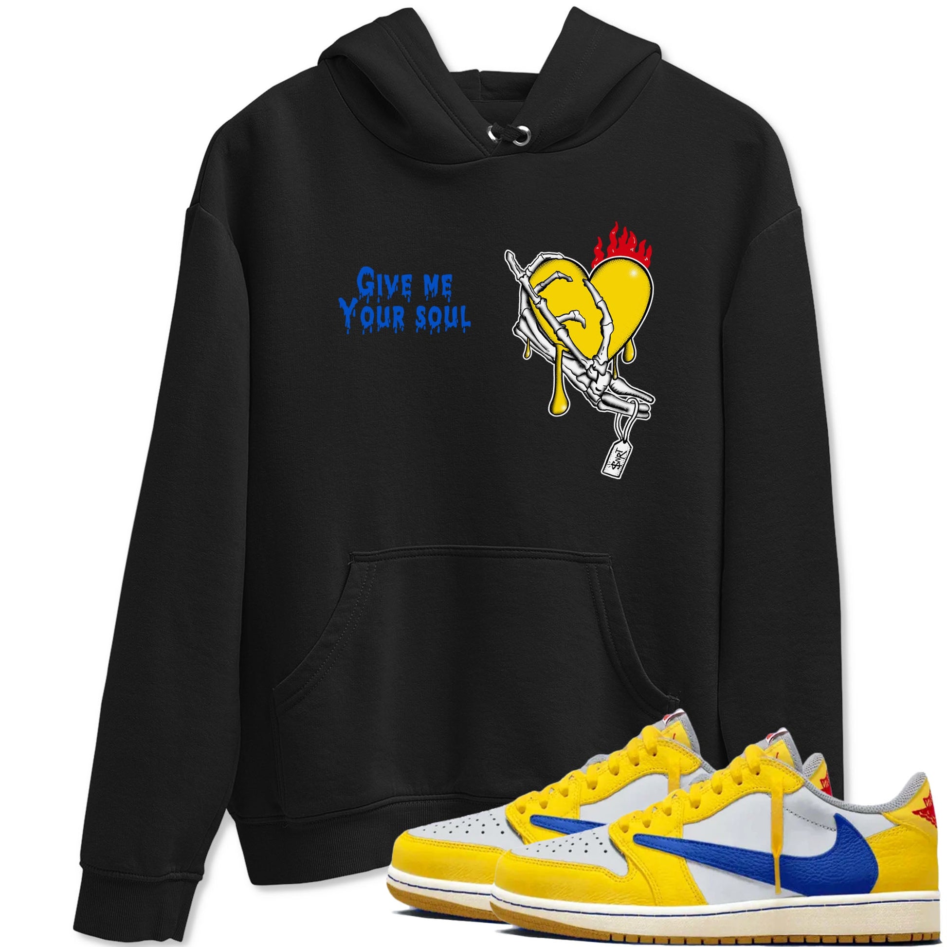 1s Travis Scott Canary shirts to match jordans Give Me Your Soul unique Halloween sneaker tee Air Jordan 1 Travis Scott Canary SNRT Sneaker Release Tees unisex cotton Black 1 crew neck shirts