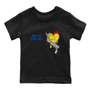 1s Travis Scott Canary shirts to match jordans Give Me Your Soul unique Halloween sneaker tee Air Jordan 1 Travis Scott Canary SNRT Sneaker Release Tees Youth Baby Black 2 crew neck shirts
