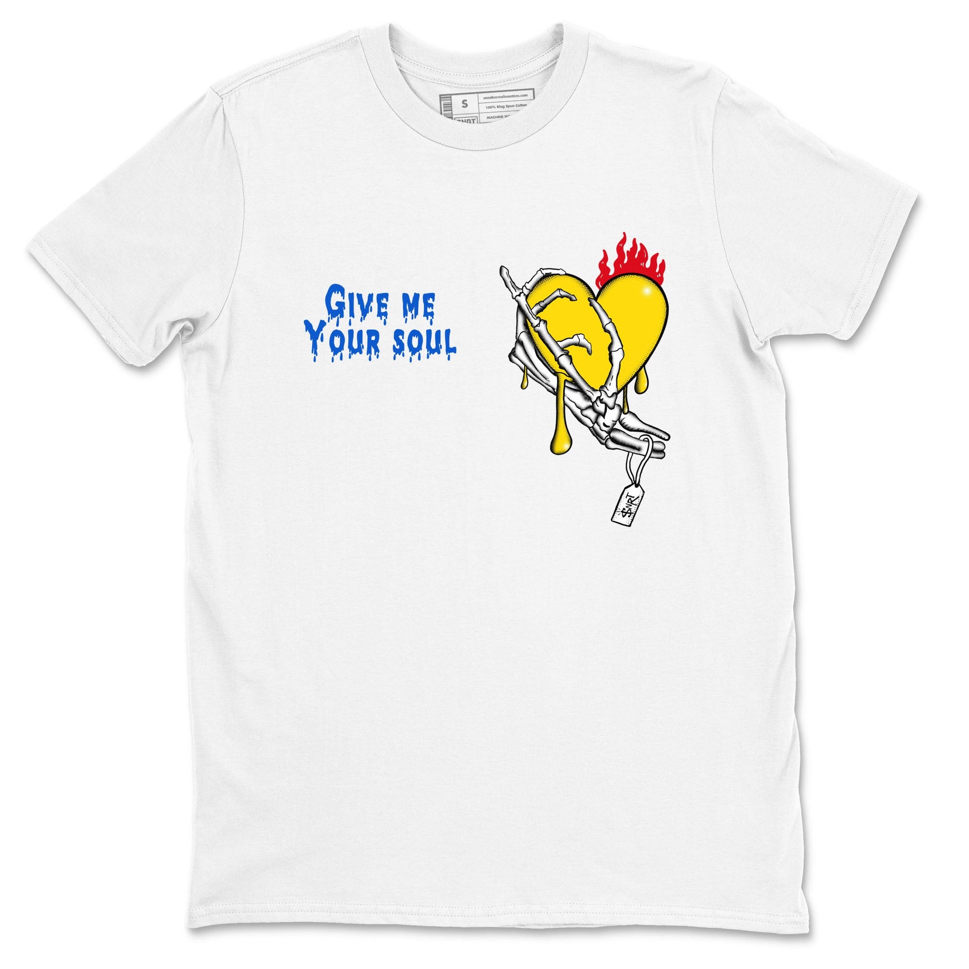 1s Travis Scott Canary shirts to match jordans Give Me Your Soul unique Halloween sneaker tee Air Jordan 1 Travis Scott Canary SNRT Sneaker Release Tees unisex cotton White 2 crew neck shirts