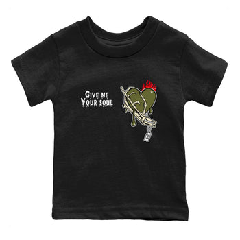 1s Travis Scott Medium Olive shirts to match jordans Give Me Your Soul unique Halloween sneaker tee Air Jordan 1 Travis Scott Medium Olive SNRT Sneaker Release Tees Youth Baby Black 2 crew neck shirts