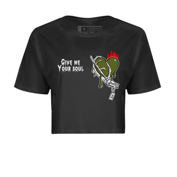 1s Travis Scott Olive shirts to match jordans Give Me Your Soul unique Halloween sneaker tee Air Jordan 1 Travis Scott Olive SNRT Sneaker Release Tees unisex cotton Black 2 Crop Shirts