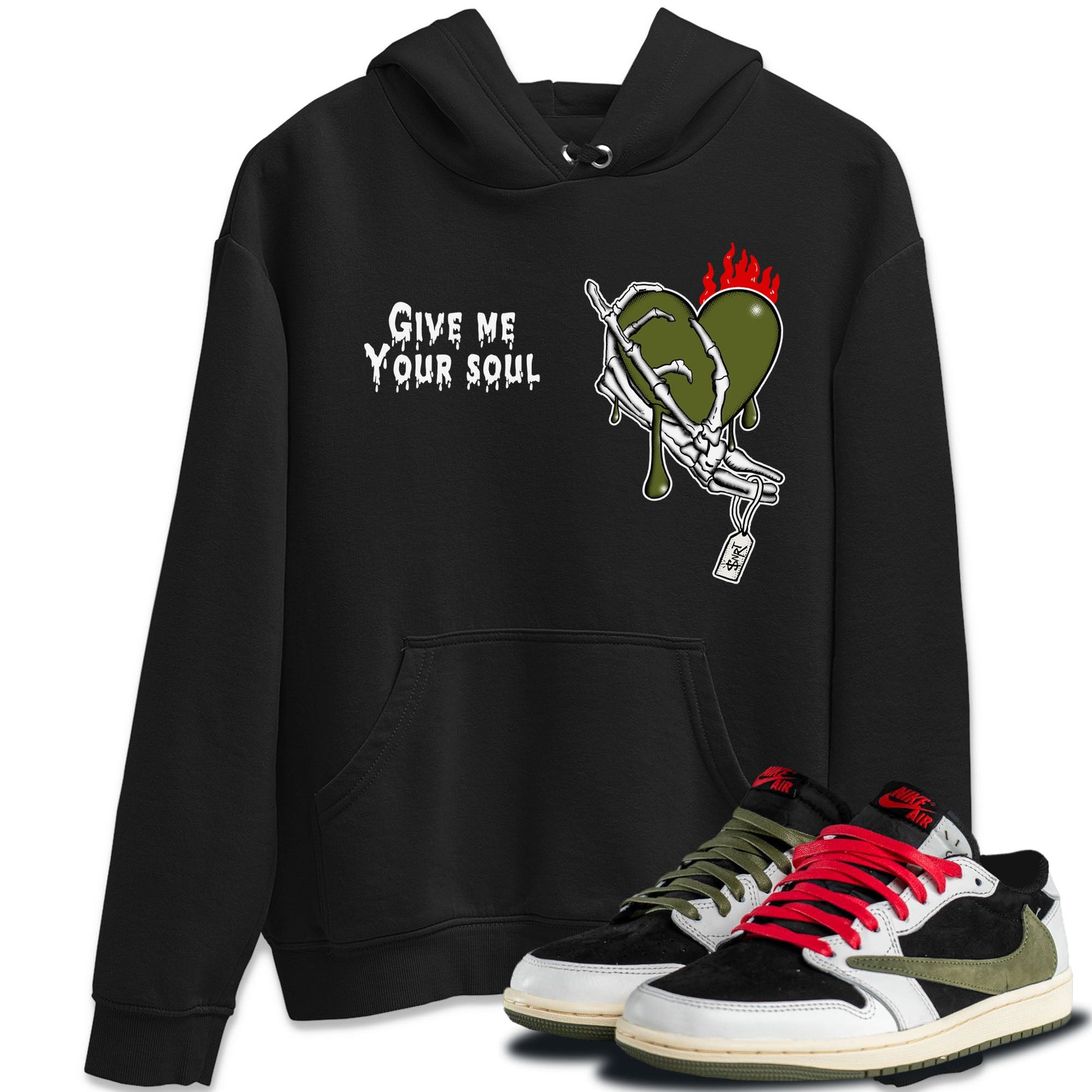 1s Travis Scott Olive shirts to match jordans Give Me Your Soul unique Halloween sneaker tee Air Jordan 1 Travis Scott Olive SNRT Sneaker Release Tees unisex cotton Black 1 crew neck shirts