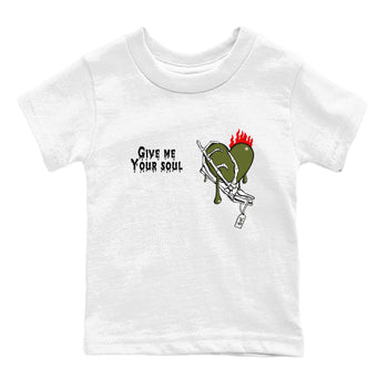 1s Travis Scott Olive shirts to match jordans Give Me Your Soul unique Halloween sneaker tee Air Jordan 1 Travis Scott Olive SNRT Sneaker Release Tees Youth Baby White 2 crew neck shirts