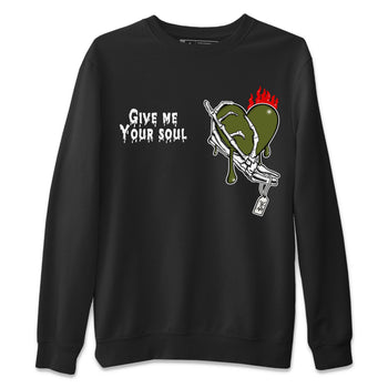 1s Travis Scott Olive shirts to match jordans Give Me Your Soul unique Halloween sneaker tee Air Jordan 1 Travis Scott Olive SNRT Sneaker Release Tees unisex cotton Black 2 crew neck shirts