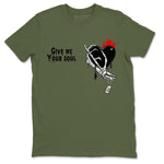 1s Travis Scott Olive shirts to match jordans Give Me Your Soul unique Halloween sneaker tee Air Jordan 1 Travis Scott Olive SNRT Sneaker Release Tees unisex cotton Military Green 2 crew neck shirts