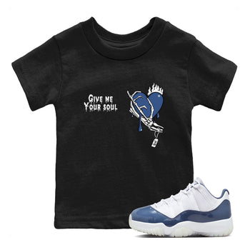 11s Diffused Blue shirts to match jordans Give Me Your Soul unique Halloween sneaker tee Air Jordan 11 Diffused Blue SNRT Sneaker Release Tees Youth Baby Black 1 crew neck shirts