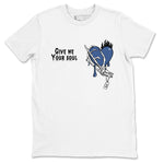 11s Diffused Blue shirts to match jordans Give Me Your Soul unique Halloween sneaker tee Air Jordan 11 Diffused Blue SNRT Sneaker Release Tees unisex cotton White 2 crew neck shirts