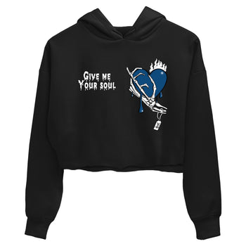 Sneaker match tees – Sneaker Tees To Match Air Jordan 12 French Blue Shoes – Give Me Your Soul Crop T-Shirt Black 2