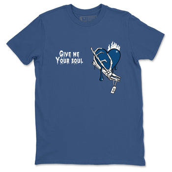 Sneaker match tees – Sneaker Tees To Match Air Jordan 12 French Blue Shoes – Give Me Your Soul Tee Denim Blue 2