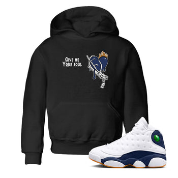 13s Midnight Navy shirts to match jordans Give Me Your Soul unique Halloween sneaker tee Air Jordan 13 Midnight Navy SNRT Sneaker Release Tees Youth Baby Black 1 crew neck shirts