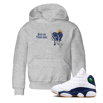 13s Midnight Navy shirts to match jordans Give Me Your Soul unique Halloween sneaker tee Air Jordan 13 Midnight Navy SNRT Sneaker Release Tees Youth Baby Heather Grey 1 crew neck shirts