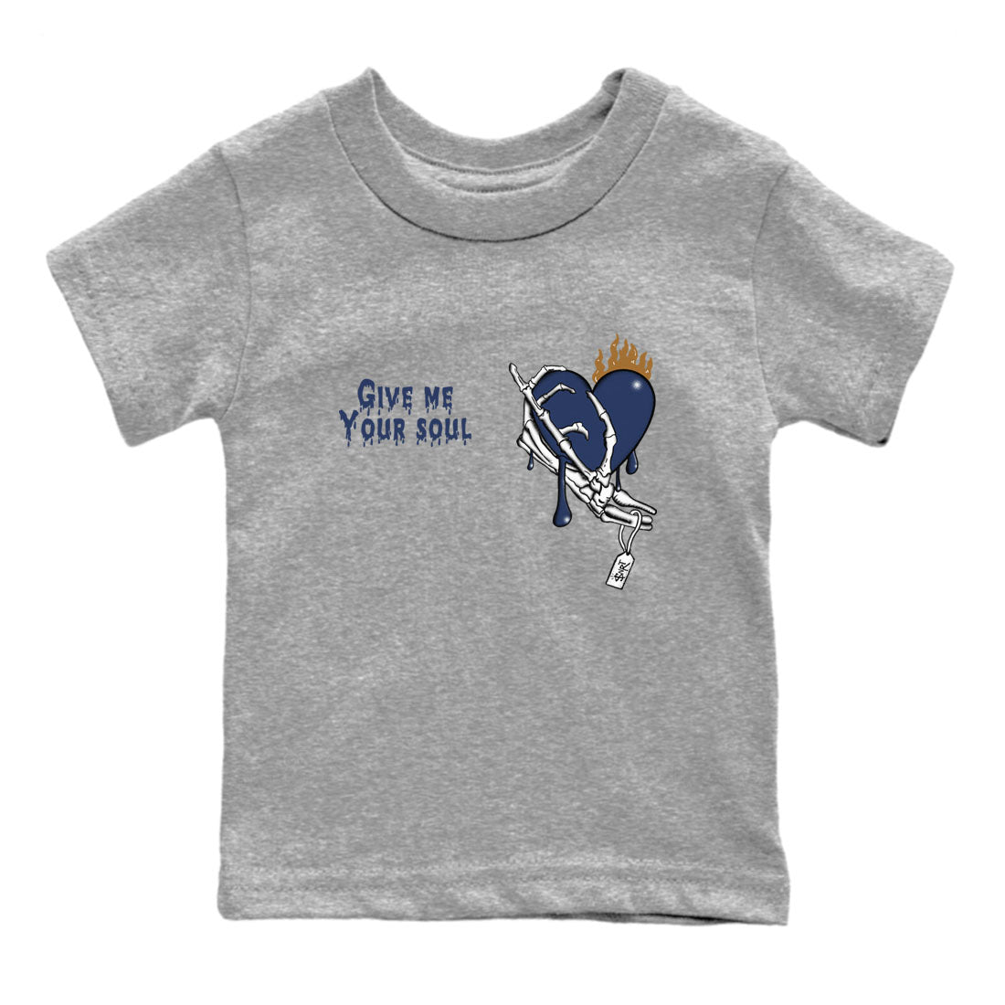 13s Midnight Navy shirts to match jordans Give Me Your Soul unique Halloween sneaker tee Air Jordan 13 Midnight Navy SNRT Sneaker Release Tees Youth Baby Heather Grey 2 crew neck shirts