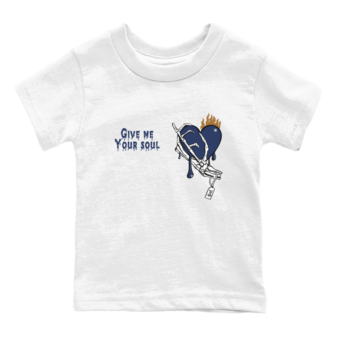 13s Midnight Navy shirts to match jordans Give Me Your Soul unique Halloween sneaker tee Air Jordan 13 Midnight Navy SNRT Sneaker Release Tees Youth Baby White 2 crew neck shirts