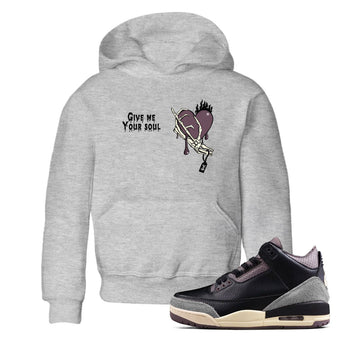 3s A Ma Maniere x Black shirts to match jordans Give Me Your Soul unique Halloween sneaker tee Air Jordan 3 A Ma Maniere x Black SNRT Sneaker Release Tees Youth Baby Heather Grey 1 crew neck shirts