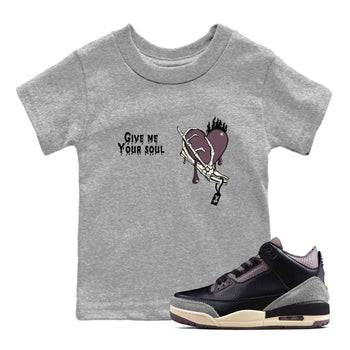 3s A Ma Maniere x Black shirts to match jordans Give Me Your Soul unique Halloween sneaker tee Air Jordan 3 A Ma Maniere x Black SNRT Sneaker Release Tees Youth Baby Heather Grey 1 crew neck shirts