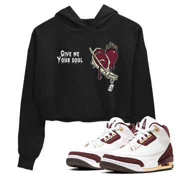 3s A Ma Maniere x Burgundy Crush shirts to match jordans Give Me Your Soul unique Halloween sneaker tee Air Jordan 3 A Ma Maniere x Burgundy Crush SNRT Sneaker Release Tees unisex cotton Black 1 Crop Shirts