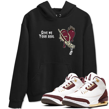 3s A Ma Maniere x Burgundy Crush shirts to match jordans Give Me Your Soul unique Halloween sneaker tee Air Jordan 3 A Ma Maniere x Burgundy Crush SNRT Sneaker Release Tees unisex cotton Black 1 crew neck shirts